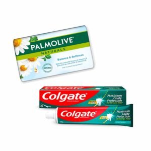 Combo de Aseo de Jabon Parmolive Natural y Pasta Colgate Menta